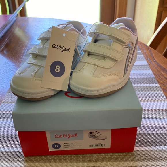 Cat & Jack Other - Cat & Jack White leather upper with two Velcro straps. Light lilac color inside